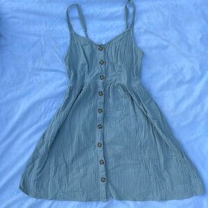 sage button-front cottagecore dress